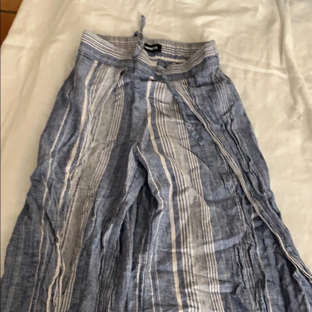 Express Palazzo open leg high waist linen  pants